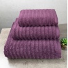 Набір махрових рушників Зеро Твіст 3шт GM Textile 40x70см, 50x90см, 70x140см 550г/м2 (Темно-Бузковий)