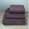 Набір махрових рушників Зеро Твіст 3шт GM Textile 40x70см, 50x90см, 70x140см 550г/м2 (Виноградний)