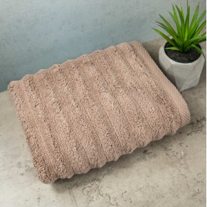 Полотенце махровое для лица и рук GM Textile 40x70см Премиум качества Зеро Твист 550г/м2 (Темно-Бежевый)