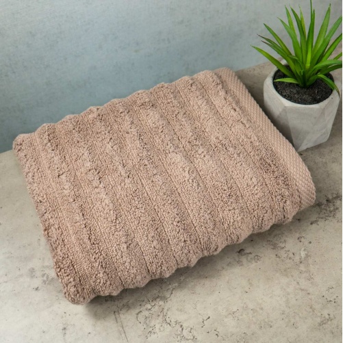 Рушник махровий для обличчя та рук GM Textile 40x70см Преміум якості Зеро Твіст 550г/м2 (Темно-Бежовий)