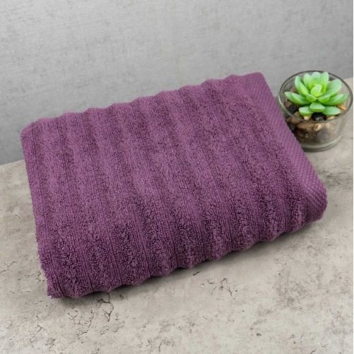 Рушник махровий для обличчя та рук GM Textile 40x70см Преміум якості Зеро Твіст 550г/м2 (Темно-Бузковий)