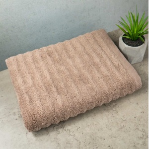 Рушник махровий GM Textile 50x90см Преміум якості Зеро Твіст 550г/м2 (Темно-Бежовий)