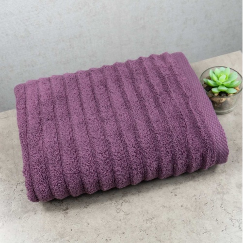 Рушник махровий GM Textile 50x90см Преміум якості Зеро Твіст 550г/м2 (Темно-Бузковий)