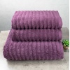 Набір махрових рушників Зеро Твіст 3шт GM Textile 50x90см, 50x90см, 70x140см 550г/м2 (Темно-бузковий)