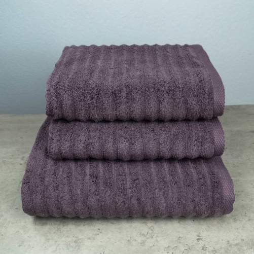 Набір махрових рушників Зеро Твіст 3шт GM Textile 50x90см, 50x90см, 70x140см 550г/м2 (Виноградний)