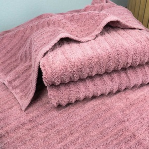 Банний махровий рушник GM Textile 70x140см Преміум якості Зеро Твіст 550г/м2 (Пудра)