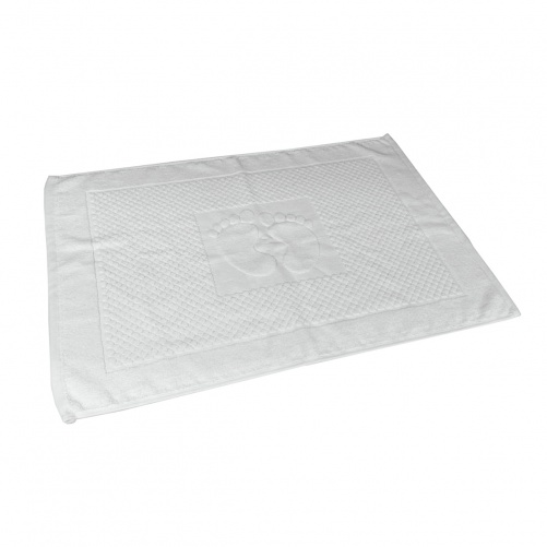 Махровий рушник жакардовий для ніг GM Textile 50х70см 600г/м2 (Білий)