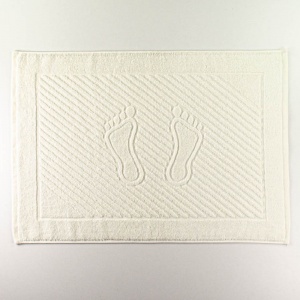 Махровий рушник жакардовий для ніг GM Textile 50х70см 600г/м2 (Ванільний)