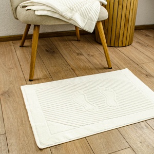Махровий рушник жакардовий для ніг GM Textile 50х70см 600г/м2 (Ванільний)