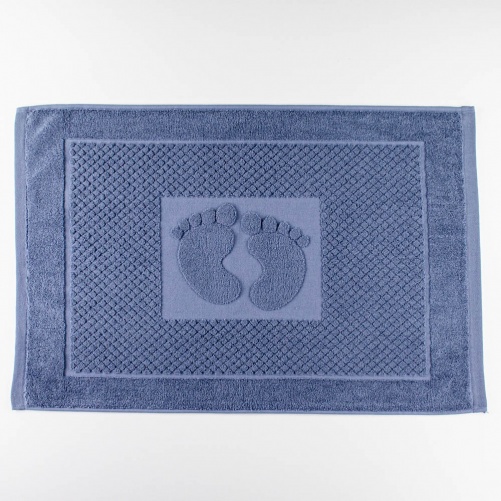 Махровий рушник жакардовий для ніг GM Textile 50х70см 600г/м2 (Синій)