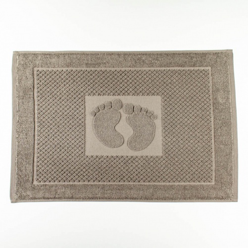 Махровий рушник жакардовий для ніг GM Textile 50х70см 600г/м2 (Попелястий)