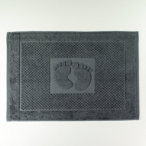 Махровий рушник жакардовий для ніг GM Textile 50х70см 600г/м2 (Сірий)