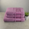 Набір махрових рушників 3шт GM Textile 50х90см, 50х90см, 70х140см BambooN 450г / м2 (Пудровий)