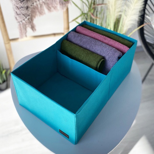 Коробочка-органайзер для вертикального зберігання з перегородкою HY-2V-lazur (Лазур)