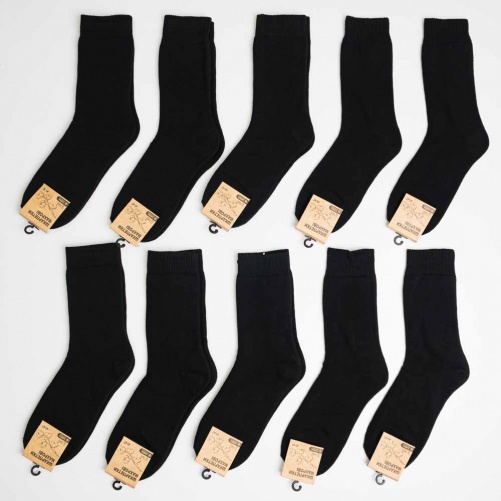 Набір шкарпеток чоловічих махрових однотонних 10 пар Youstar 846 Середні 41-47 Чорний