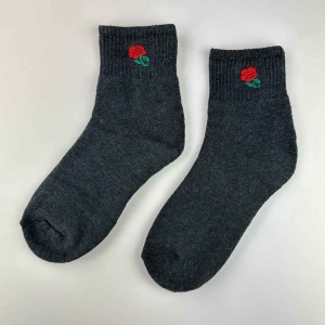 Теплі шкарпетки жіночі класичні однотонні Квітка GM Textile Високі 36-41 Чорний