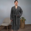 Махровий халат чоловічий з коміром, довгим рукавом YouStar 100% бавовна 400 г/м2 (Сірий)