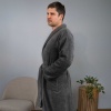 Махровий халат чоловічий з коміром, довгим рукавом YouStar 100% бавовна 400 г/м2 (Сірий)