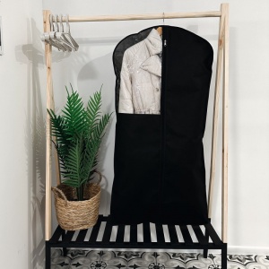 Чохол для верхнього одягу з прозорою ПВХ вставкою 120х60 см HCh-120-black (Чорний)