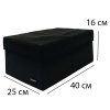 Ящик для зберігання на два відділення з кришкою 40x25x16 см HY-2V-kr (Чорний)