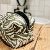 Велика жіноча бавовняна косметичка Зебра 24x13x13 см (Хакі)