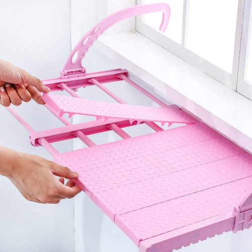 Складна полиця-сушарка Multi-functional Balcony Shelf з регулюванням ширини і глибини установки