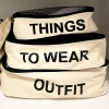 Комплект бавовняних сумок для речей OUTFIT, TO WEAR, THINGS (Бежевий)