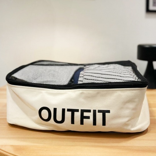 Сумка бавовняна для речей 40x30x15 OUTFIT (Бежевий)