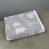 Рушник махровий Новорічний Merry Christmas Ялинки GM Textile 40х70см 500г/м2 (Світло-Сірий)
