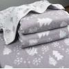 Рушник махровий Новорічний Merry Christmas Ялинки GM Textile 40х70см 500г/м2 (Світло-Сірий)
