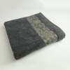 Махровий банний рушник Новорічний Merry Christmas Сніг GM Textile 70х140см 500г/м2 (Темно-Сірий)