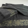 Махровий рушник для обличчя та рук Новорічний Merry Christmas Сніг GM Textile 50х90см 500г/м2 (Темно-Сірий)