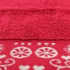Махровий рушник для обличчя та рук Новорічний Merry Christmas Олені GM Textile 50х90см 500г/м2 (Червоний)