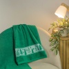Махровое полотенце для лица и рук Новогодний Merry Christmas Елки GM Textile 50х90см 500г/м2 (Зеленый)