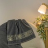 Махровий рушник для обличчя та рук Новорічний Merry Christmas Сніг GM Textile 50х90см 500г/м2 (Темно-Сірий)