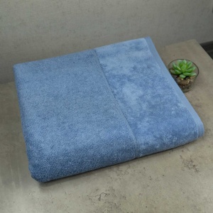 Великий банний рушник махровий GM Textile 100x150 см Преміум якості Milado 550 г/м2 (Синій)