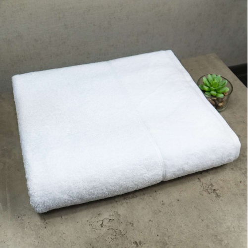 Великий банний рушник махровий GM Textile 100x150 см Преміум якості Milado 550 г/м2 (Білий)