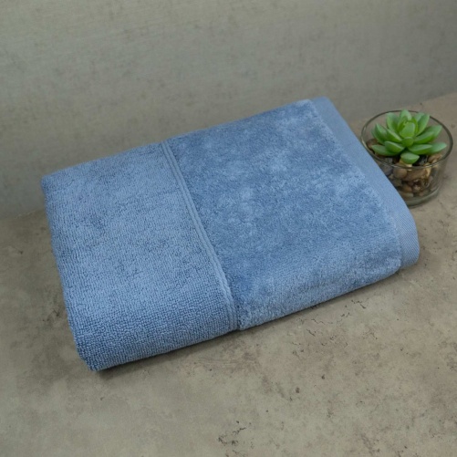 Рушник для обличчя та рук махра/велюр GM Textile 40x70см Преміум якості Milado 550г/м2 (Синій)