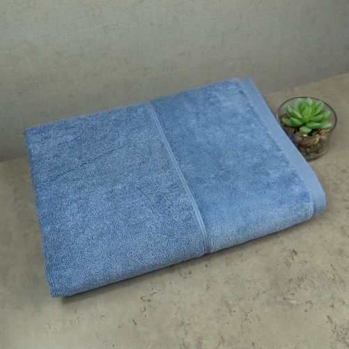 Полотенце махра/велюр GM Textile 50x90см Премиум качества Milado 550г/м2 (Синий)
