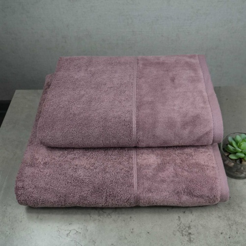 Набір рушників велюр/махра 2шт GM Textile 50x90см, 70x140см Преміум якості Milado 550г/м2 (Попелястий)