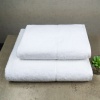 Набір рушників велюр/махра 2шт GM Textile 50x90см, 70x140см Преміум якості Milado 550г/м2 (Білий)