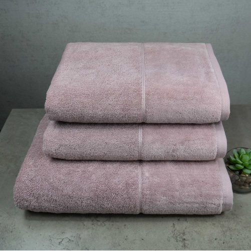 Набір рушників велюр/махра 3шт GM Textile 50x90см, 50x90см, 70x140см Premium Milado 550г/м2 (Кремовий)