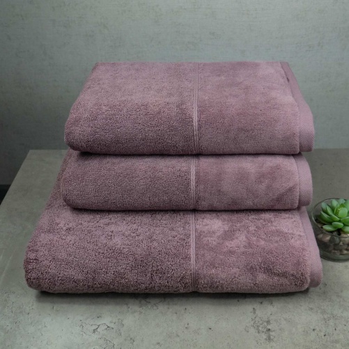 Набір рушників велюр/махра 3шт GM Textile 50x90см, 50x90см, 70x140см Premium Milado 550г/м2 (Попелястий)