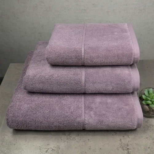 Набір велюр/махра рушників 3шт GM Textile 40x70см, 50x90см, 70x140см Premium Milado 550г/м2 (Виноградний)