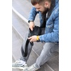 Бананка із натуральної шкіри, шкіряна сумка на пояс SKILL Two Line (Чорна)