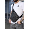 Чоловіча сумка із натуральної шкіри, сумка через плече SKILL Cross body (Чорна)
