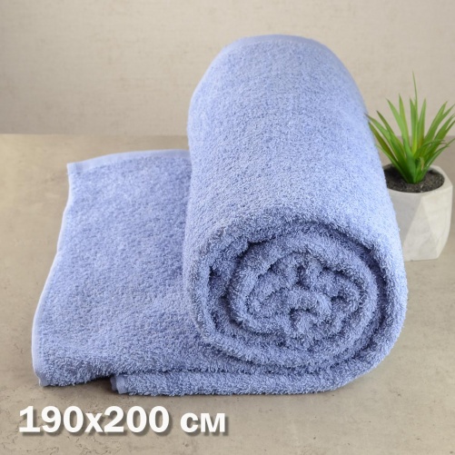Простирадло махрове GM TEXTILE 190х200см 400г/м2 (Блакитний)