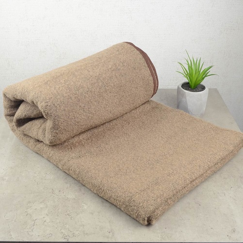 Плед-покрывало шерстяной 140х200см 400г/м2 4P-18-beg (Коричневый)