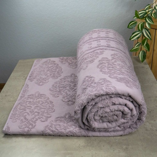 Простирадло-покривало жаккардове махрове 100% Бавовна GM TEXTILE 190x200см 400г/м2 (Світло-Лавандовий)