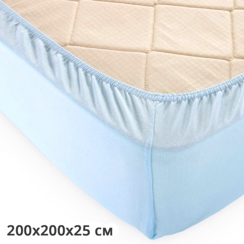 Простирадло на резинці трикотажне GM TEXTILE 200х200х25см 120г/м2 (Блакитний)